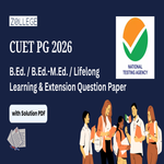 CUET PG 2026 BEd Question Paper with Solution Pdf